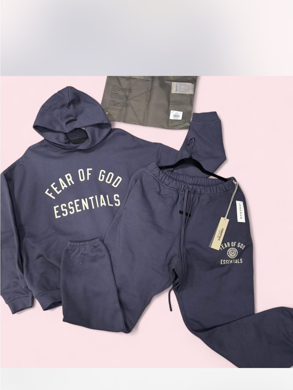 Essentials fear of god Navy Hoodie & Sweatpants Set